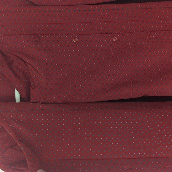 Vintage Mihang Red Diamond Patterned Pleat Front Puff Sleeve Button Up Size 8 - Picture 9 of 9